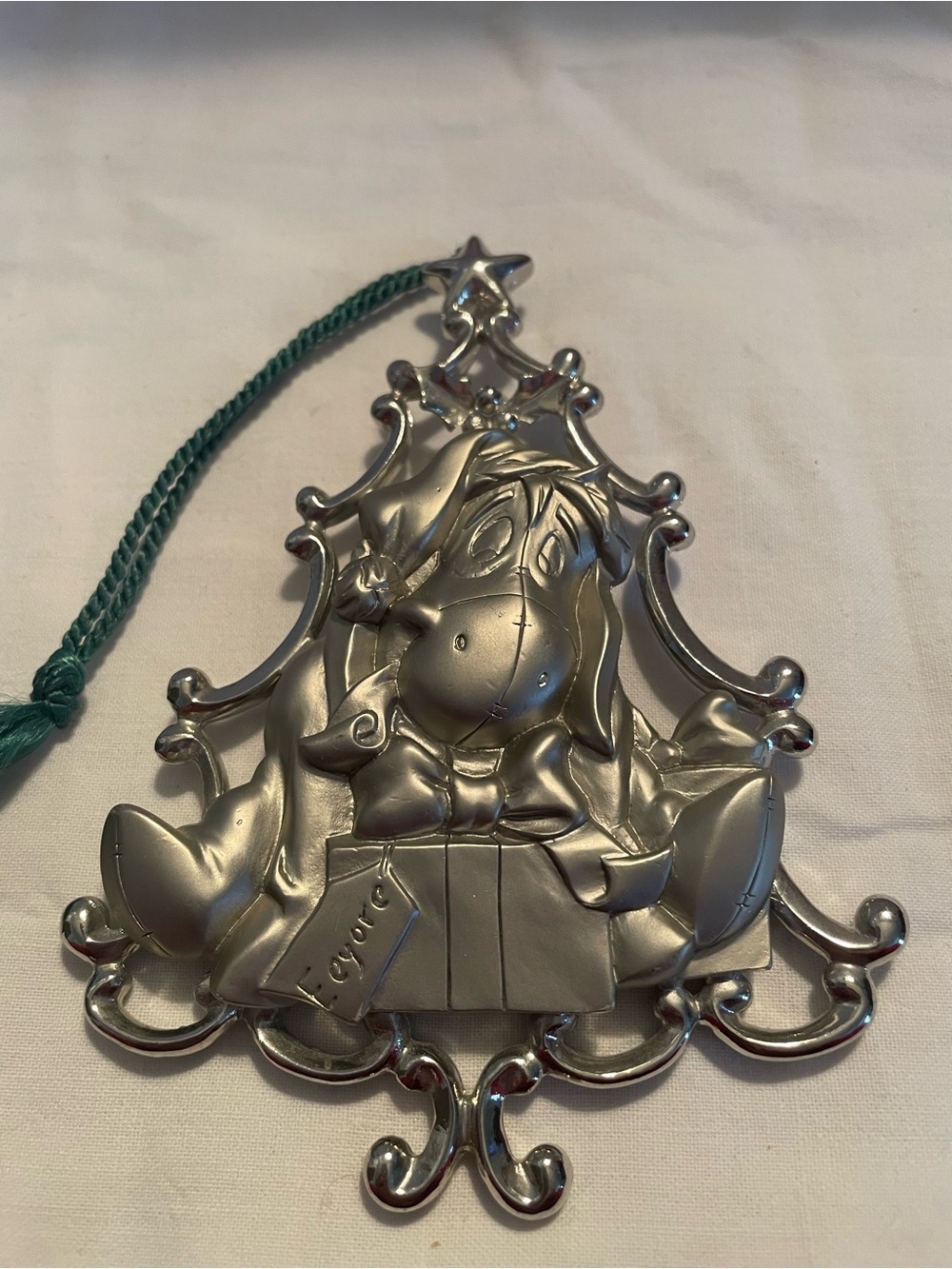 NWOT SilverTone Disney Eeyore Ornament - Holiday Tree Design - Picture 7 of 7